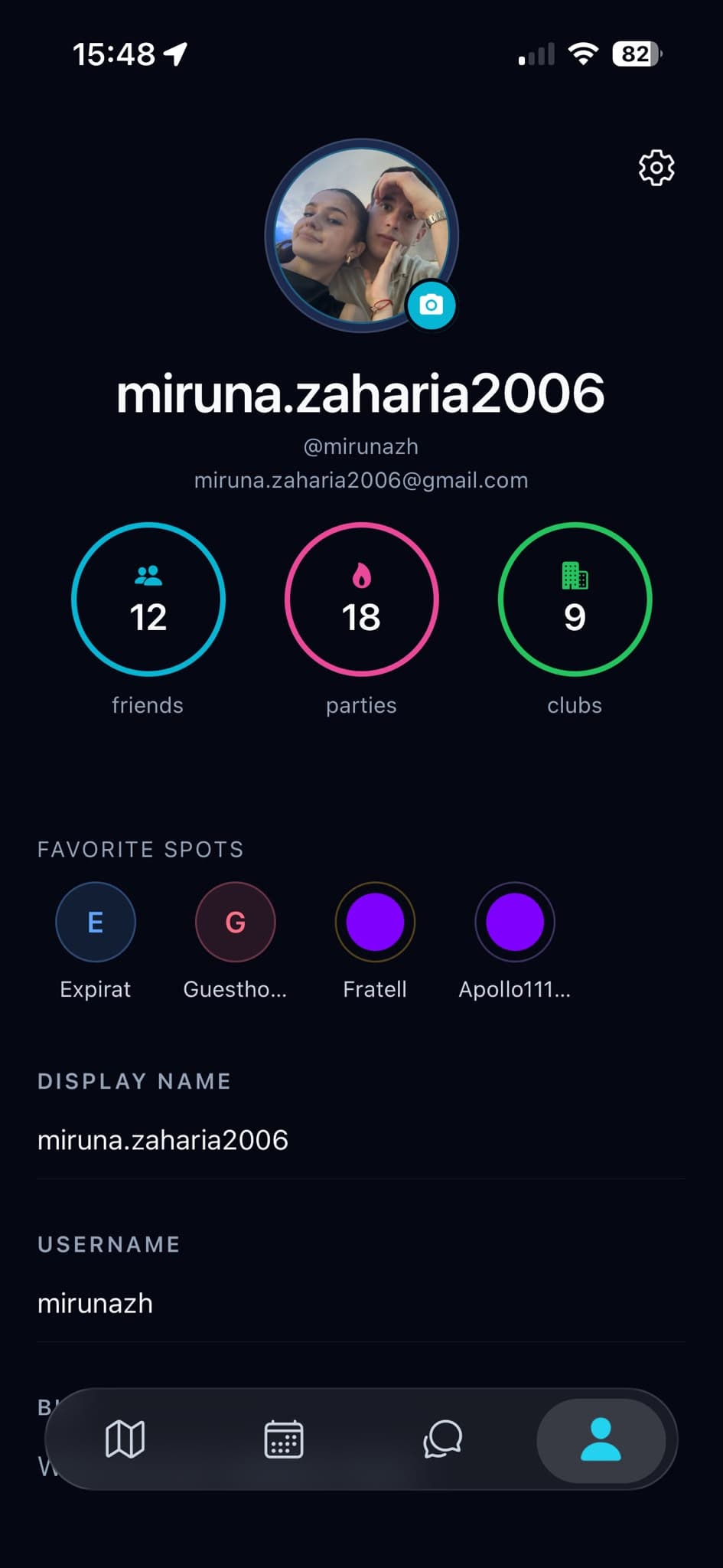 HeatMap profile with saved favorite places